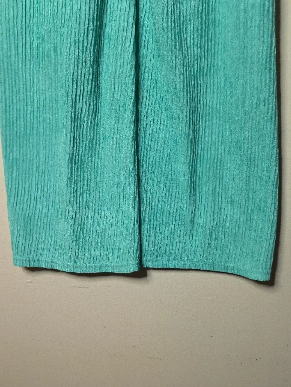Two Piece Spearmint Love Poem Plisse Wide Leg Set
